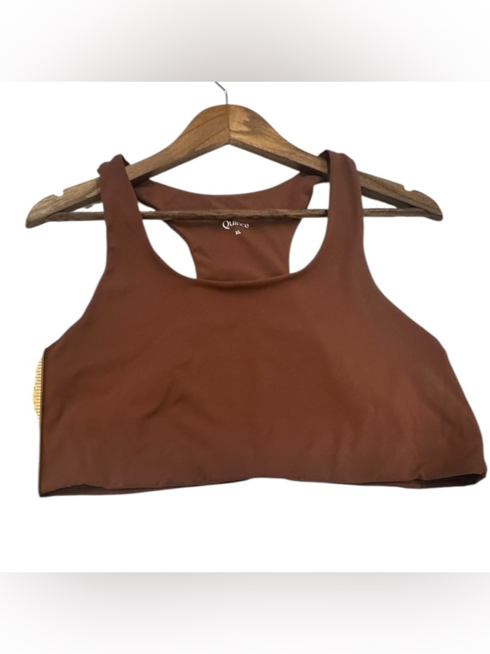 Quince Ultra-Form Scoop Neck Longline Bra Redwood Brown Size XL - Picture 2 of 7